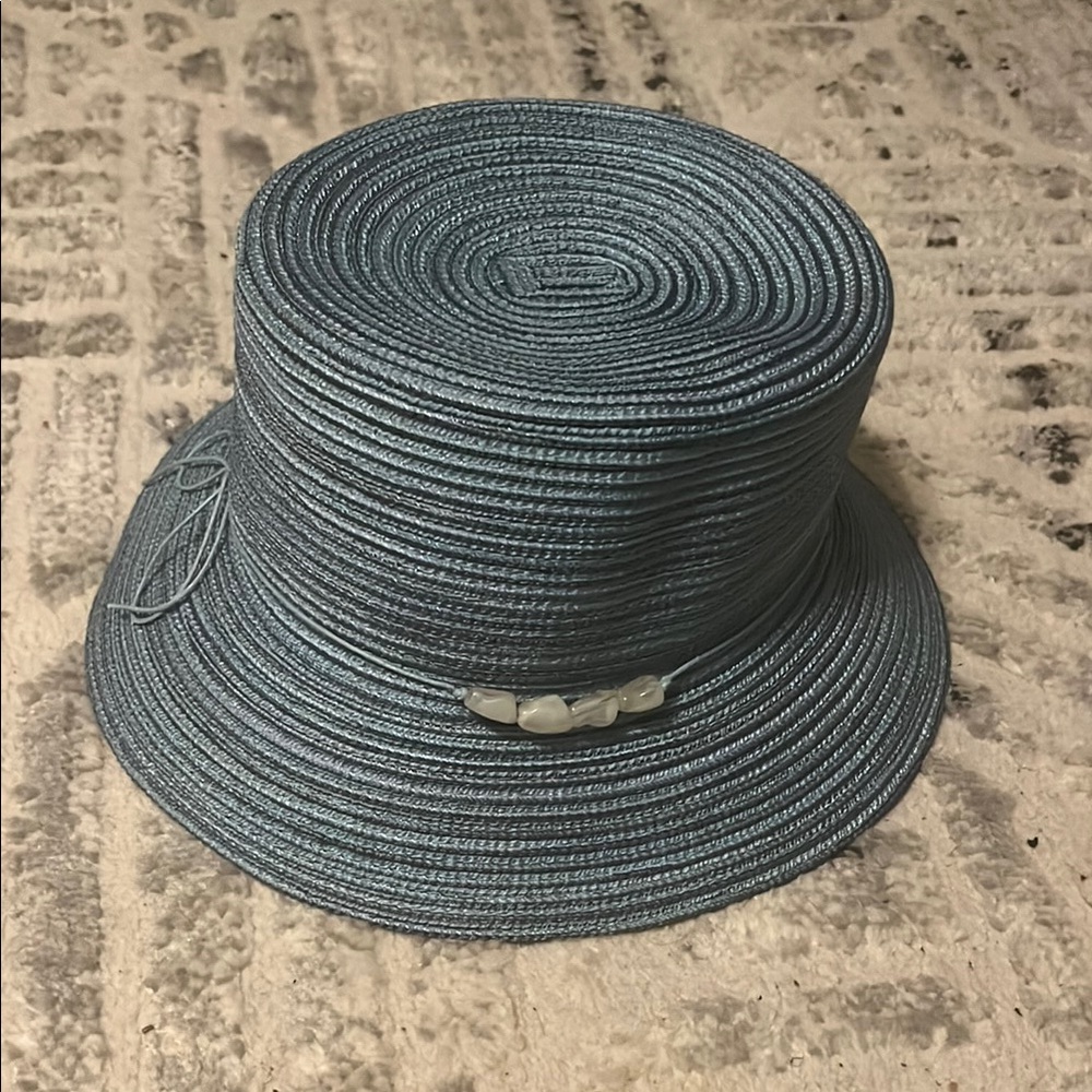 Blue Woven Bucket Hat